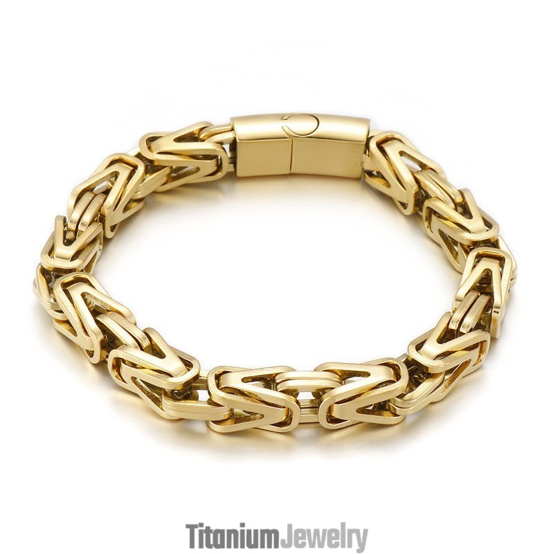 צמיד טיטניום בצורת V בסגנון היפ הופ רוק מגניב לגברים