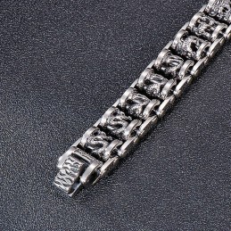 צמיד טיטניום לגברים עם שרשרת אופניים דרקון רטרו מגניבה