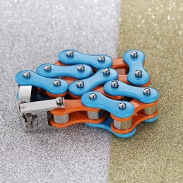 צמיד אופנוענים פשוט לגברים מטיטניום צבוע בכחול-כתום