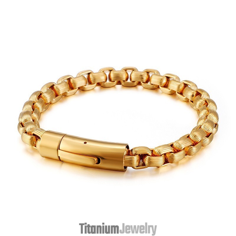 צמיד טיטניום חדש בסגנון רטרו לגברים אופנוענים