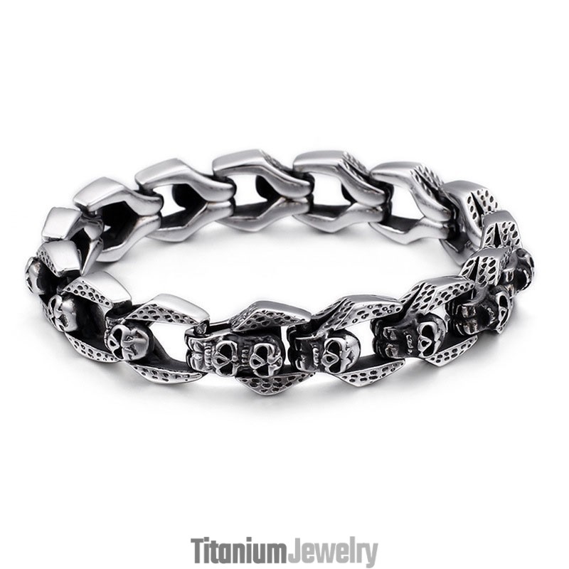 צמידי גולגולת שיקיים של רוח צמידי טיטניום לגברים של טייד