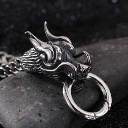 צמיד רב שכבתי לגברים צמיד דרקון כפול מגניב לגברים עם אבזם ברז