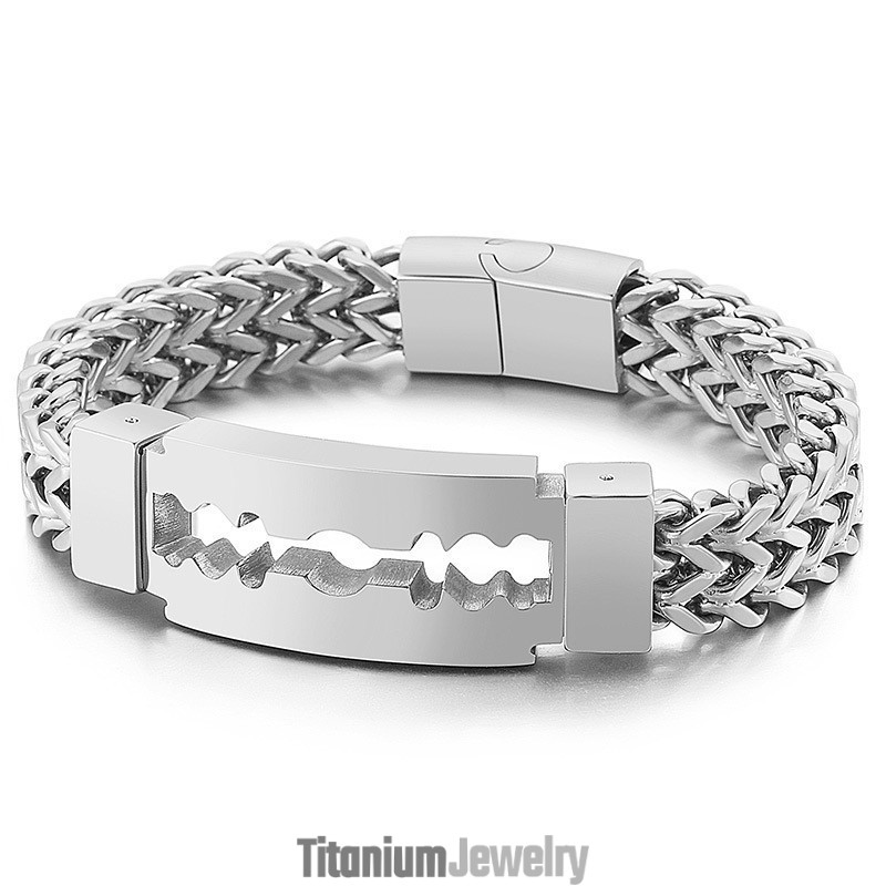 צמיד טיטניום ציפוי ואקום של מותג Blade Curved לגברים