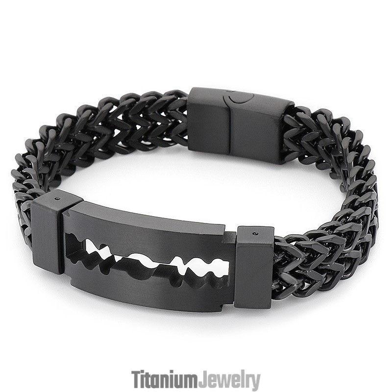 צמיד טיטניום ציפוי ואקום של מותג Blade Curved לגברים צמיד טיטניום ציפוי ואקום של מותג Blade Curved לגברים