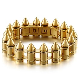 צמיד אופנוען טיטניום אופנתי לגברים מדגם Bullet Head