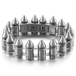 צמיד אופנוען טיטניום אופנתי לגברים מדגם Bullet Head