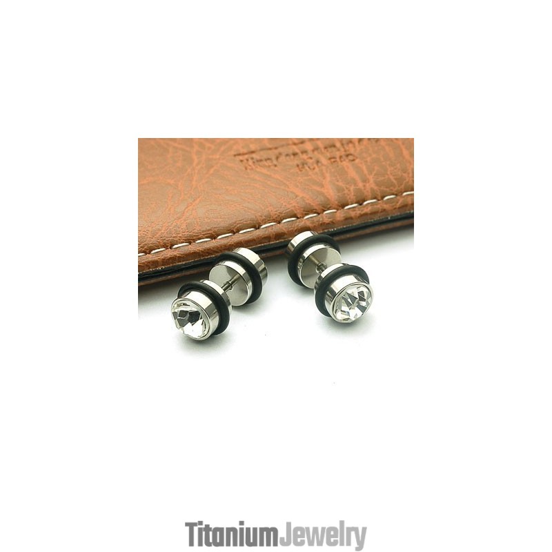 עגילי טיטניום יהלום ניקוב