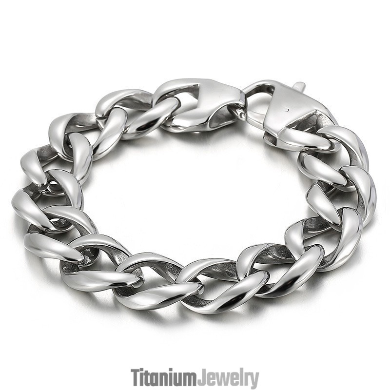 צמיד טיטניום בסגנון היפ הופ שיק לגברים מגניב