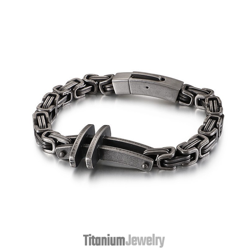 צמידי טיטניום לגברים חדשים צמידי צלב קלאסיים