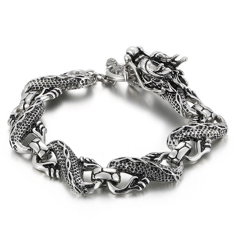 צמיד דרקון טיטניום מגניב לגברים