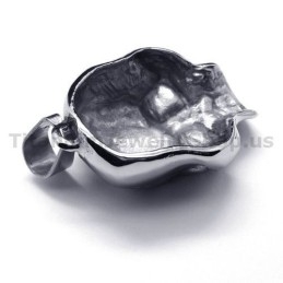 תליון טיטניום טהור בעיצוב גולגולת - שרשרת חופשית