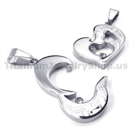 תליוני טיטניום לאוהבים מתוקים וצלב עם שרשראות ללא יהלומים