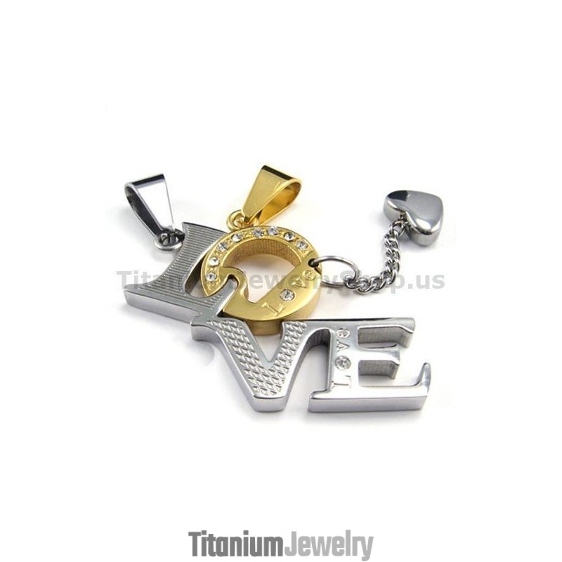 תליוני זהב של Love Titanium Lovers עם שרשראות ללא יהלומים תליוני זהב של Love Titanium Lovers עם שרשראות ללא יהלומים