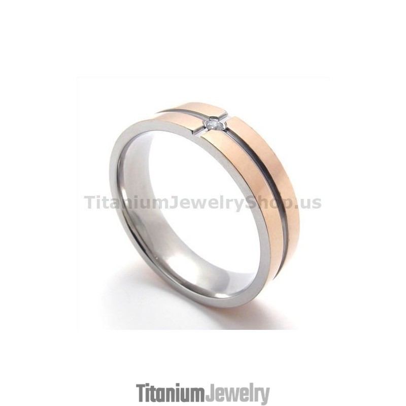 טבעת טיטניום זוהרת עם יהלום