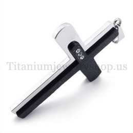 תליון צלב טיטניום אופנתי עם שתי שכבות