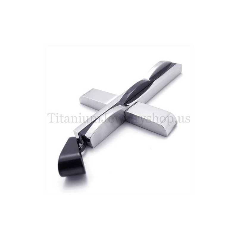 תליון צלב טיטניום לגברים שחורים