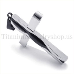 תליון צלב טיטניום לגברים שחורים