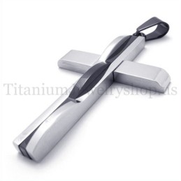 תליון צלב טיטניום לגברים שחורים