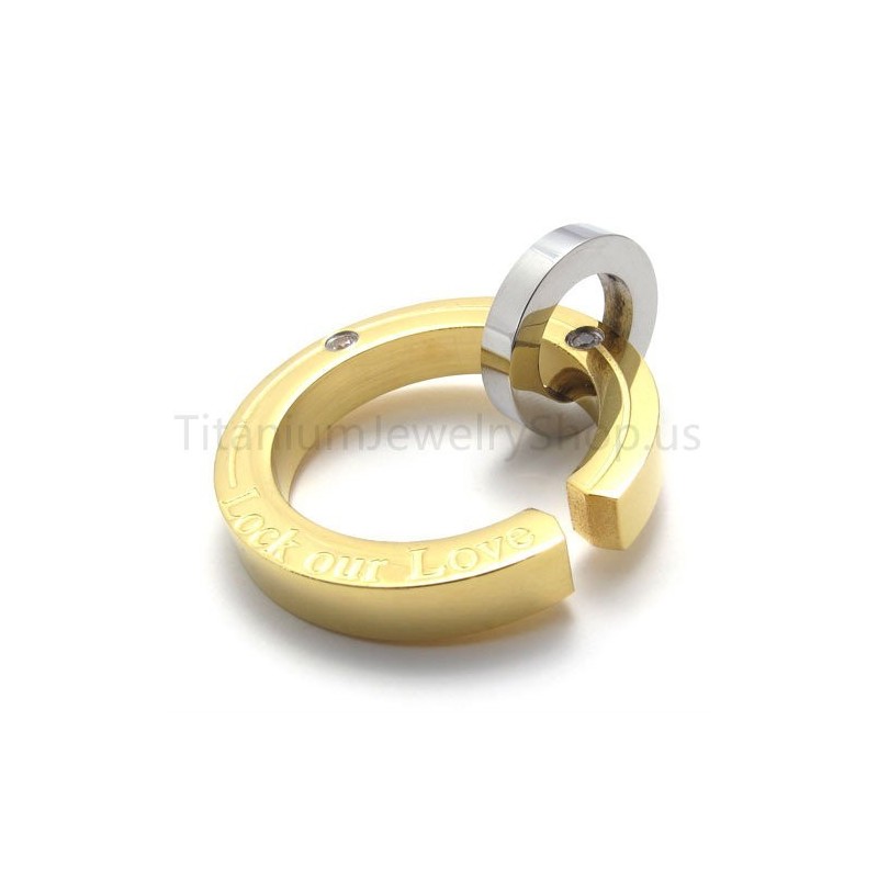 טבעת שבר חדשה תליון טיטניום מוזהב