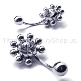 עגילי יהלומים משובצים מטיטניום חמניות