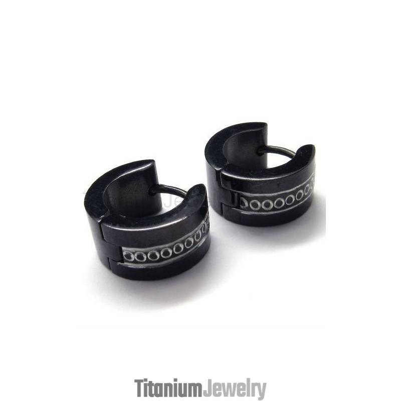 עגילי לולאה מטיטניום שחורים