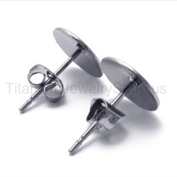 עגילי טיטניום פשוטים מכסף