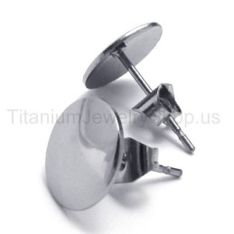 עגילי טיטניום פשוטים מכסף