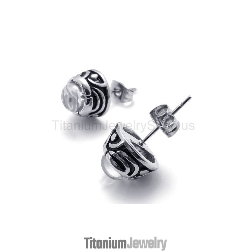 עגילי טיטניום רטרו