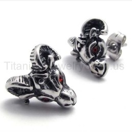 עגילי טיטניום "Eye Red Eyes Sheepshead"