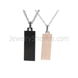 תליוני אוהבים מטיטניום מזהב ורוד ושחור עם שרשראות ויהלומים בחינם C508
