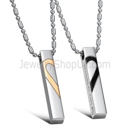 תליוני אוהבי טיטניום מזהב ורוד ושחור עם שרשראות חינם C697