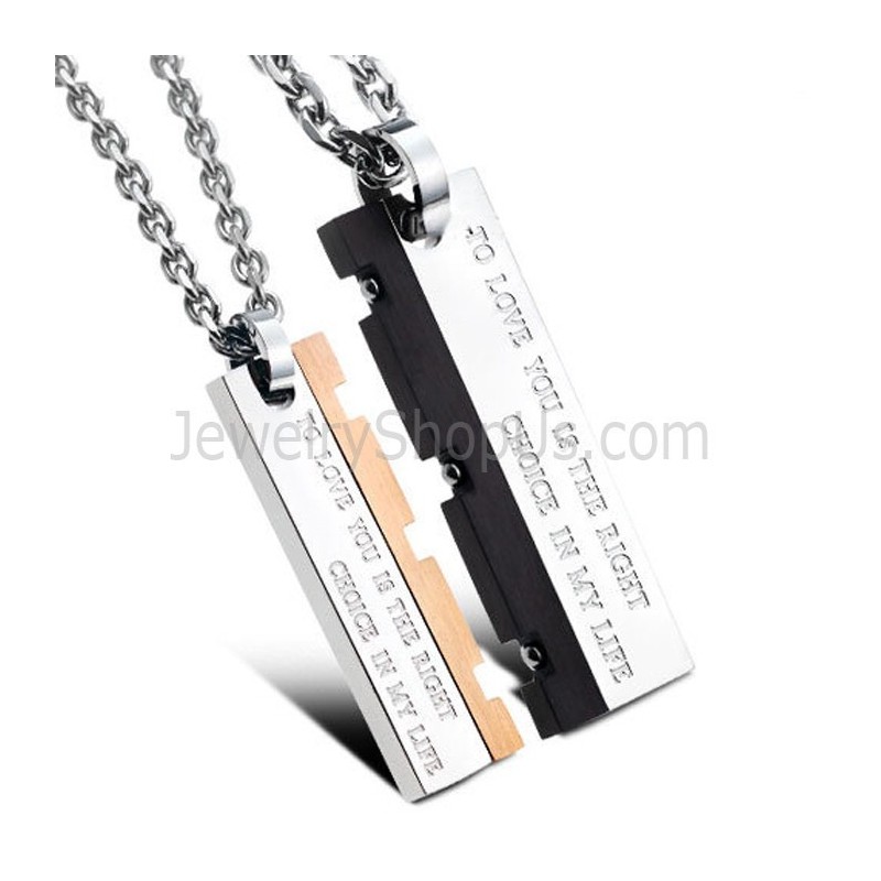 תליוני טיטניום זהב ורוד ושחור עם שרשראות חינם C621