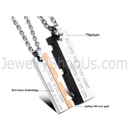 תליוני טיטניום זהב ורוד ושחור עם שרשראות חינם C621