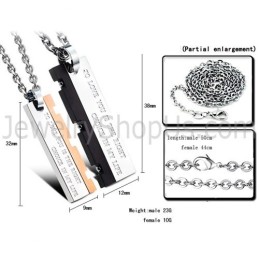 תליוני טיטניום זהב ורוד ושחור עם שרשראות חינם C621