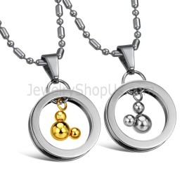 תליוני מיקי כסף וזהב מטיטניום עם שרשראות חינם 264