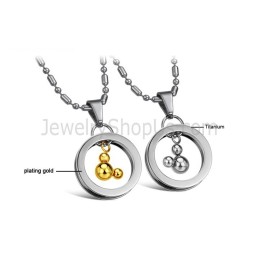 תליוני מיקי כסף וזהב מטיטניום עם שרשראות חינם 264