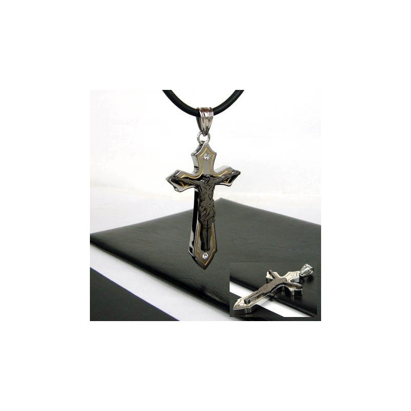תליון צלב ג'וזס לגברים מפלדת טיטניום (שרשרת חינם)