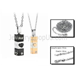 תליוני אוהבים קובודיים מטיטניום שחור וזהב עם שרשראות חינם C482