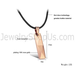 תליון טונגסטן זהב ורוד בעיצוב רב-גוני מורכב C629