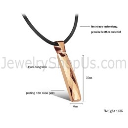 תליון טונגסטן מלבני בעיצוב רב-גוני מורכב מזהב ורוד C631