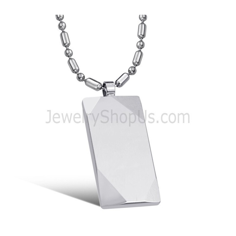 תליון כסף טונגסטן מלבני C638