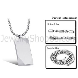 תליון כסף טונגסטן מלבני C638