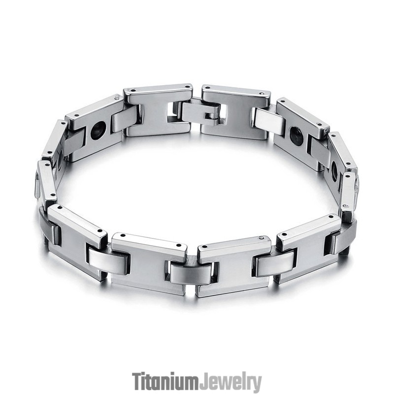 צמיד בריאות אנרגיה מגנטי מכסף טונגסטן H-Link C748 צמיד בריאות אנרגיה מגנטי מכסף טונגסטן H-Link C748