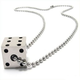 תליון שרשרת טיטניום טהור של Cool Man Solid Dice