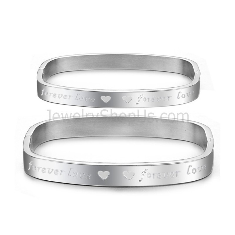 צמידי זוג "Foreverlove" מרובעים של טטניום C865 צמידי זוג "Foreverlove" מרובעים של טטניום C865