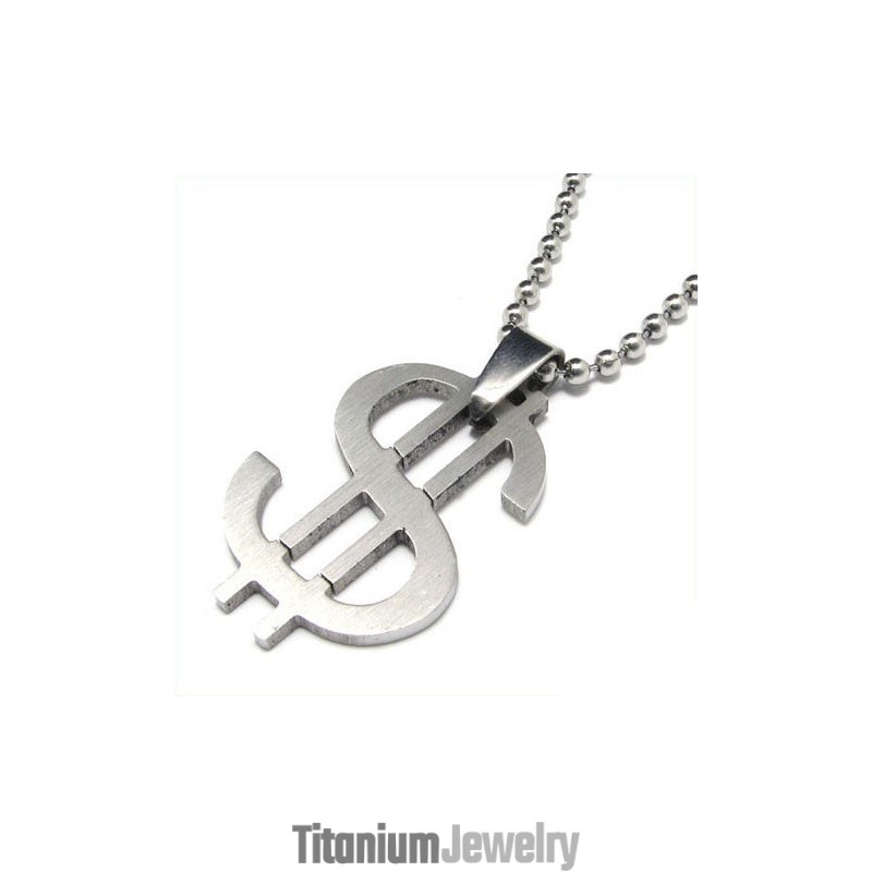 שרשרת טיטניום טהורה עם סמל דולר מגניב של איש מגניב שרשרת טיטניום טהורה עם סמל דולר מגניב של איש מגניב