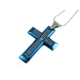 תליון טיטניום טהור לצלב הכחול לגבר מתנה