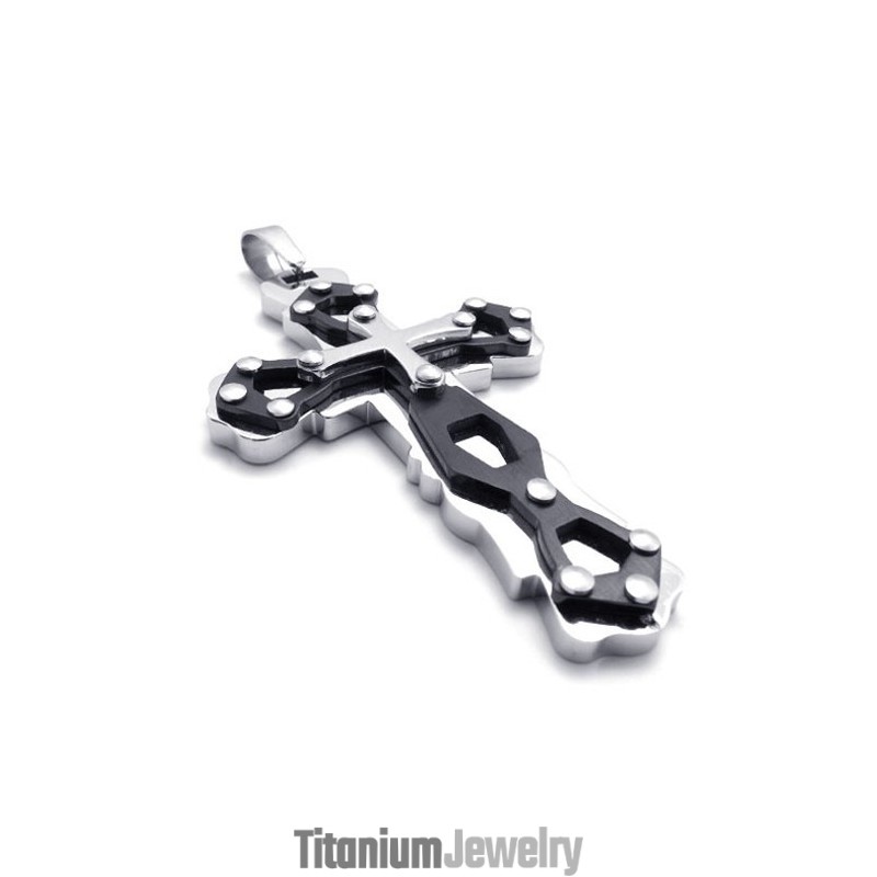 תליון צלב טיטניום כחול תליון צלב טיטניום כחול