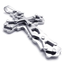 תליון צלב טיטניום זהב