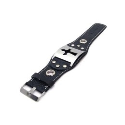 צמיד צלב מעור טיטניום טהור לגברים ובנים